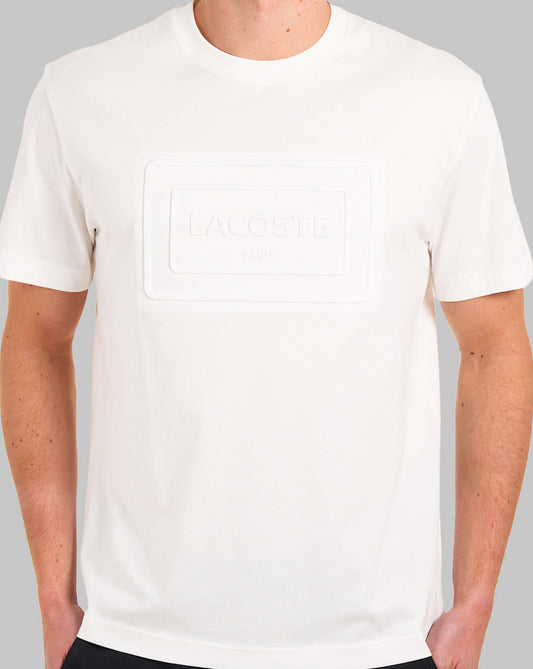 Lacoste Lacoste T-Shirt mit geprägtem Logo, Farbe: Mehl