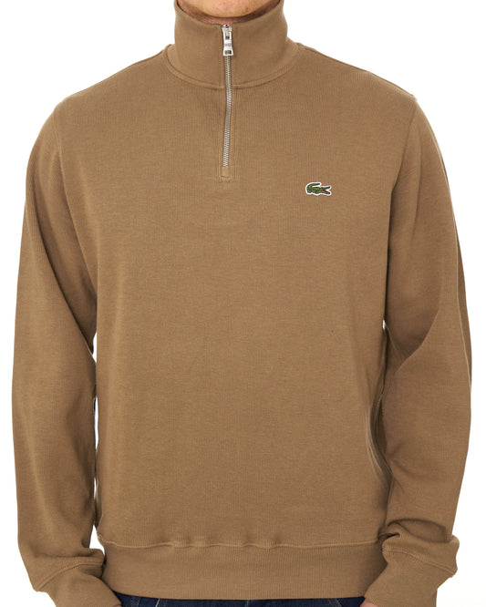 Lacoste Lacoste Half Zip Sweatshirt Camel