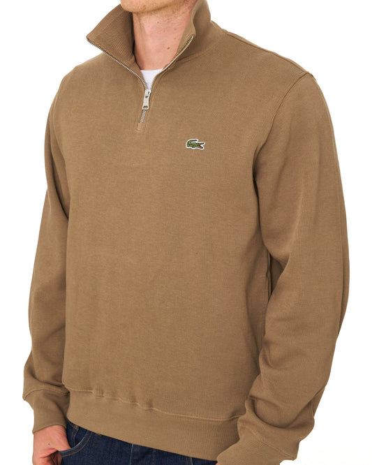 Lacoste Lacoste Half Zip Sweatshirt Camel