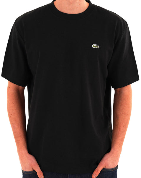 Lacoste T-Shirt aus schwerem Baumwolljersey, Schwarz