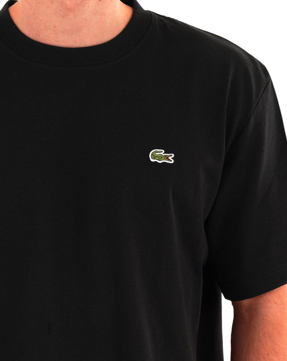 Lacoste T-Shirt aus schwerem Baumwolljersey, Schwarz