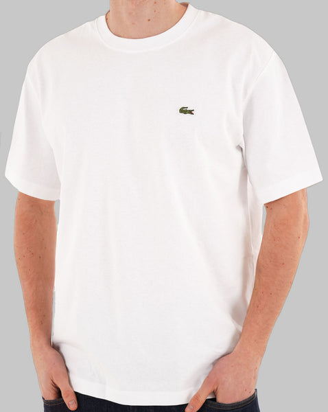 Lacoste T-Shirt aus schwerem Baumwolljersey, Weiß