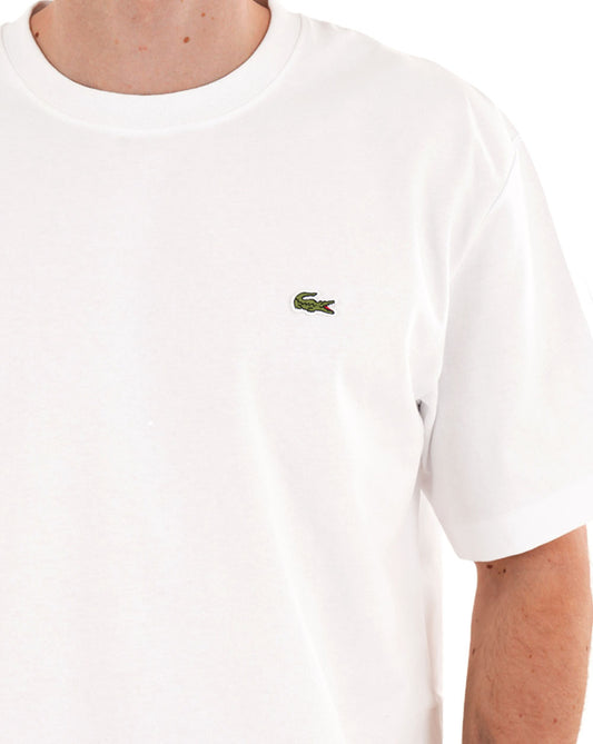 Lacoste Lacoste T-Shirt aus schwerem Baumwolljersey, Weiß