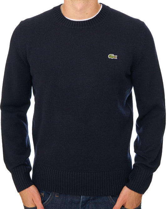 Lacoste Lacoste Knitted Wool Jumper Navy