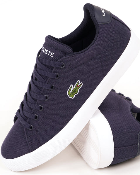 Lacoste Lerond Set Canvas Trainers Navy/White