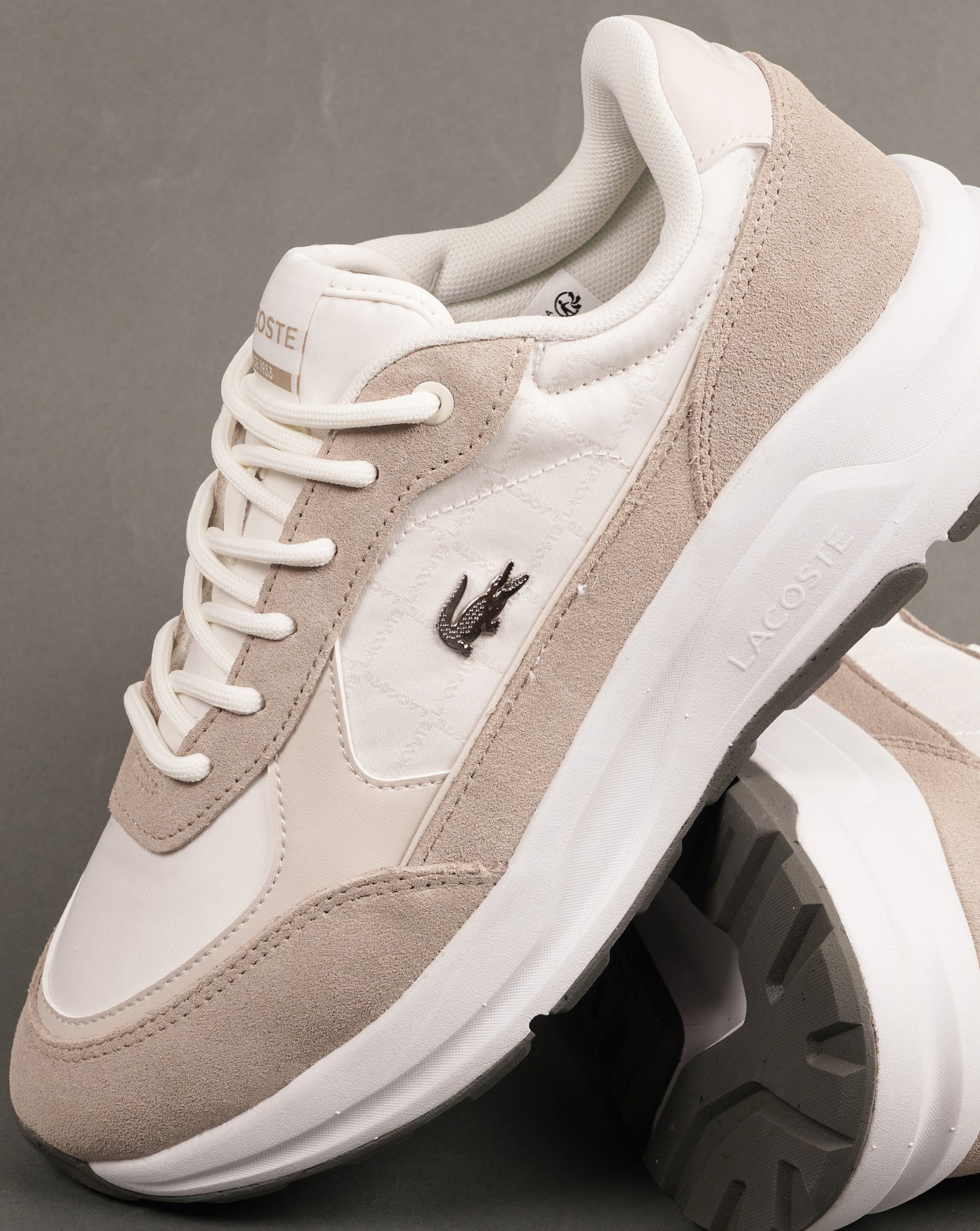Lacoste Run Set Trainers Natural/Off White