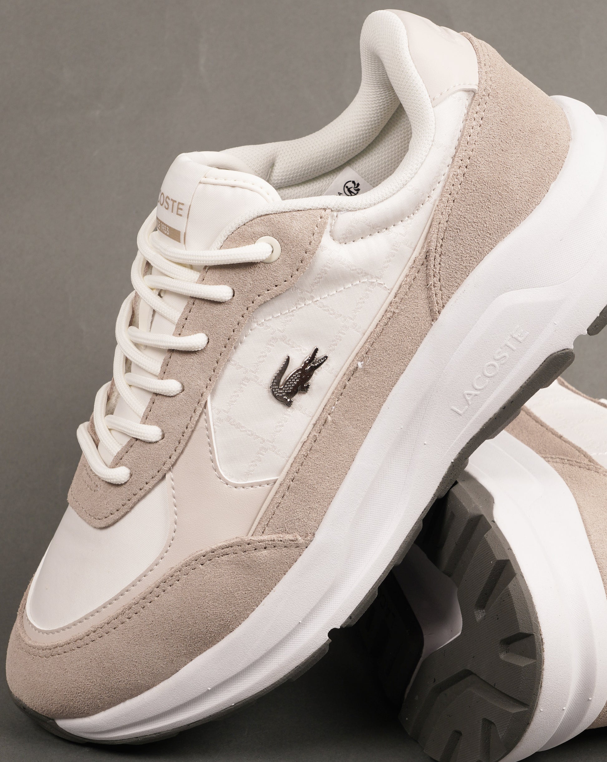 Lacoste Run Set Trainers Natural/Off White