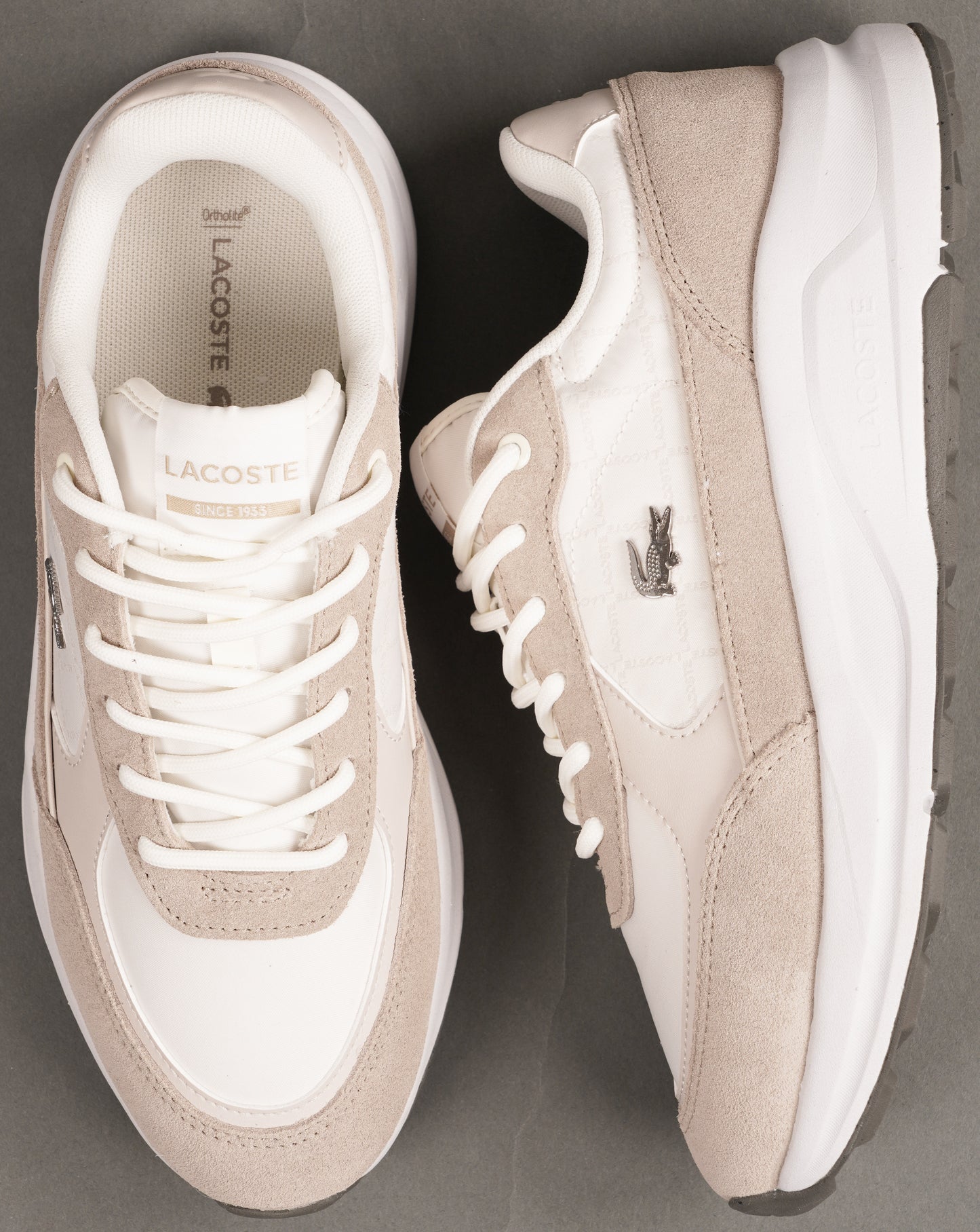 Lacoste Run Set Trainers Natural/Off White