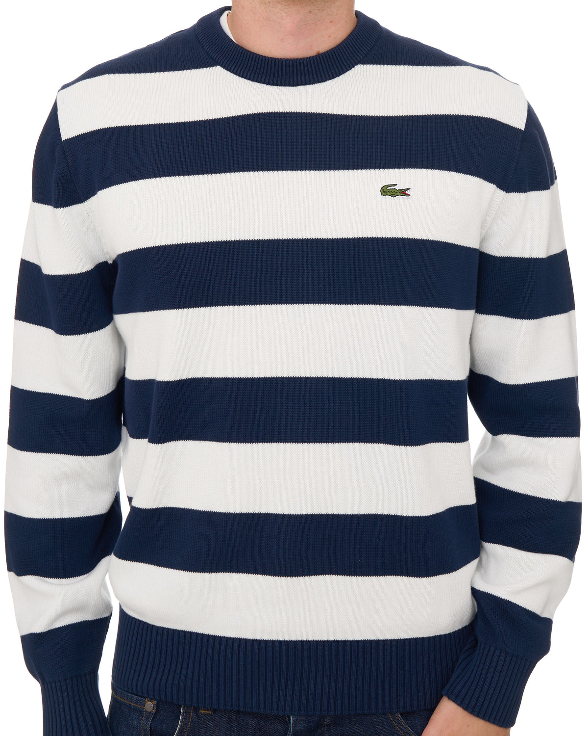 Lacoste Striped Sailor Knit Navy/White
