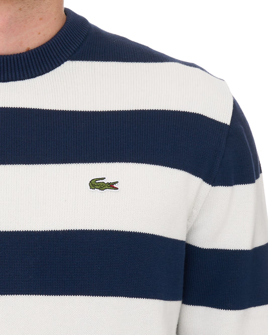 Lacoste Lacoste Striped Sailor Knit Navy/White