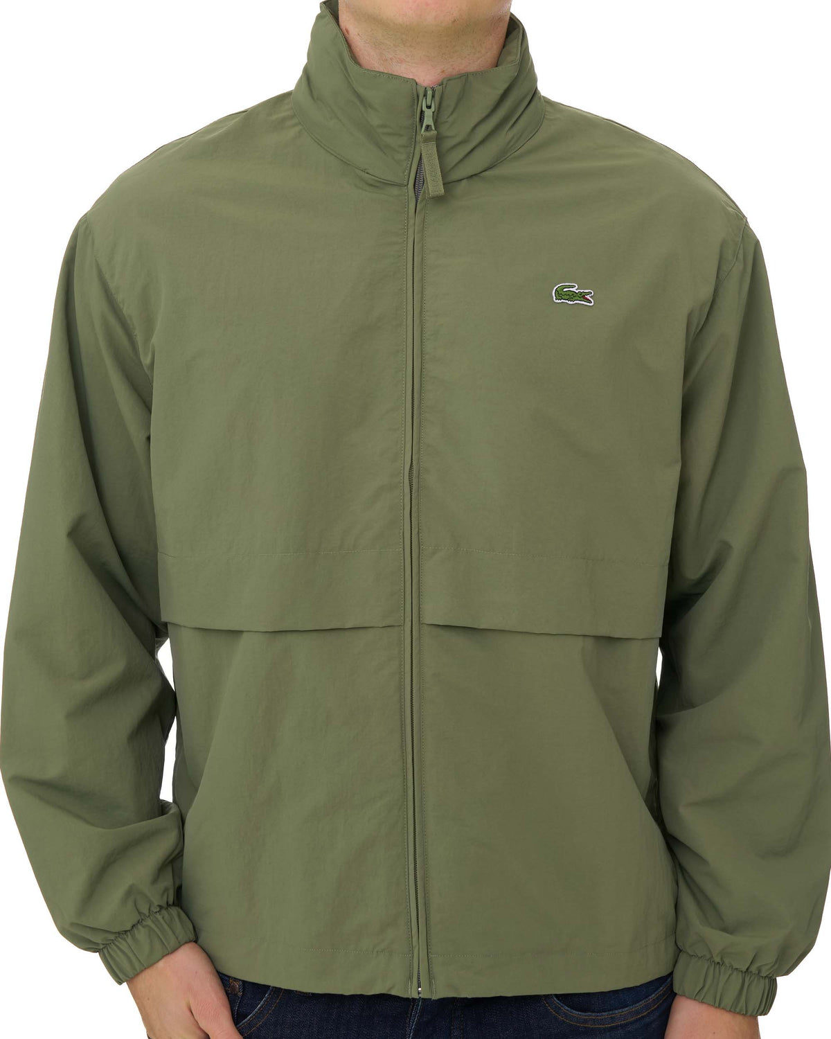 Lacoste Technical Nylon Windbreaker Khaki Green