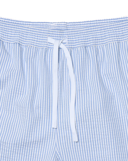Lacoste Textured Striped Swim Shorts White/Light Blue
