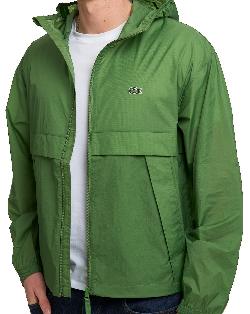 Lacoste Water-Repellent Lightweight Packable Jacket Green