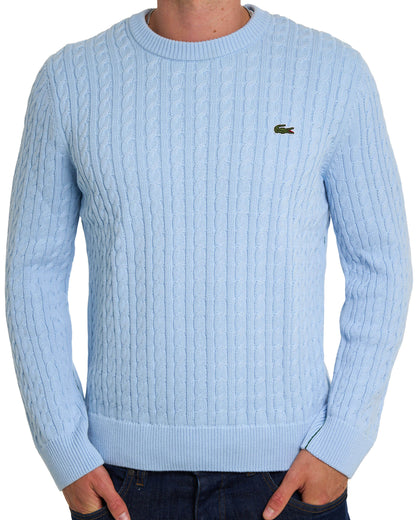 Lacoste Cable Knit Jumper Sky Blue