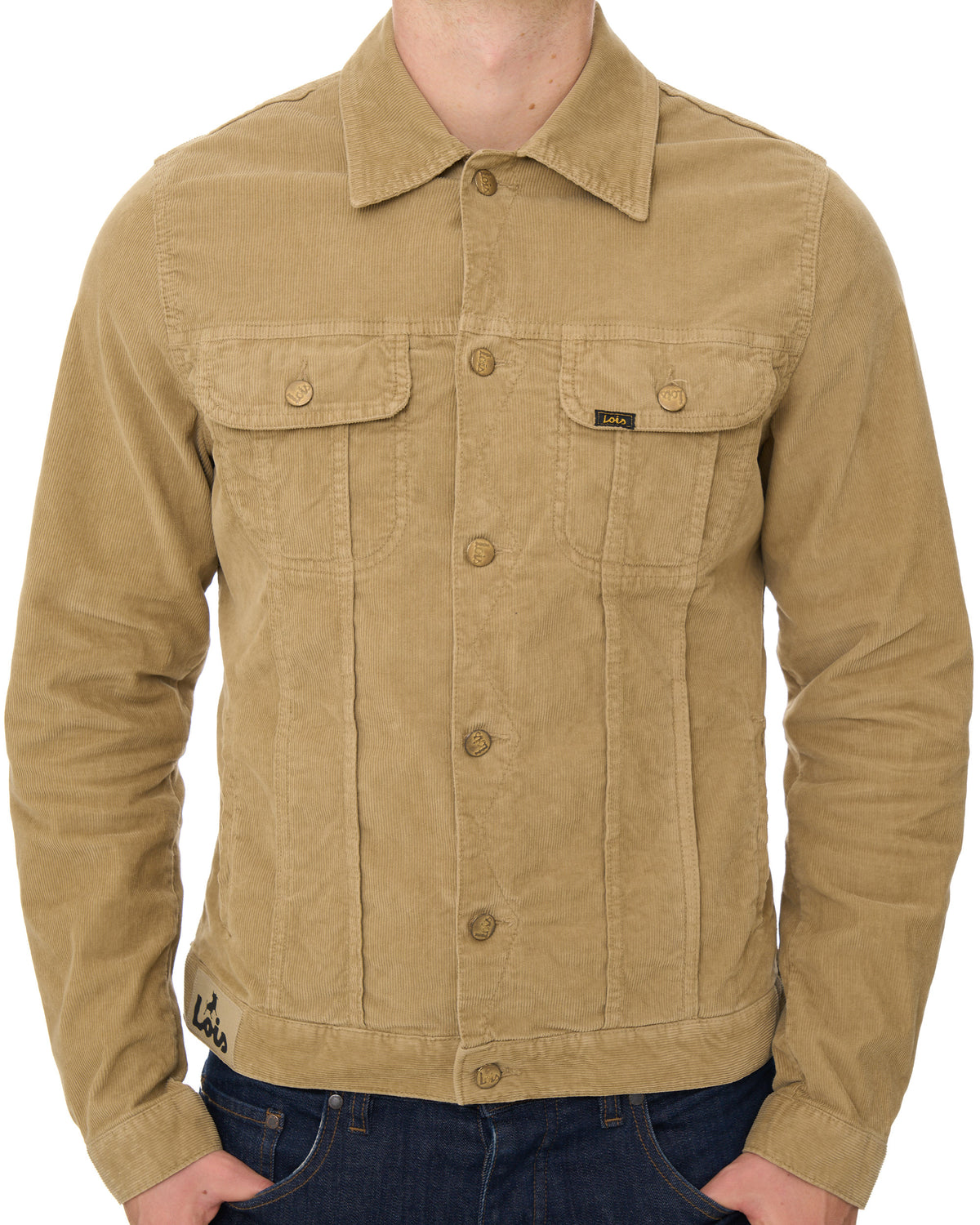 Lois Tejana – Nadelkordjacke, dunkler Sand