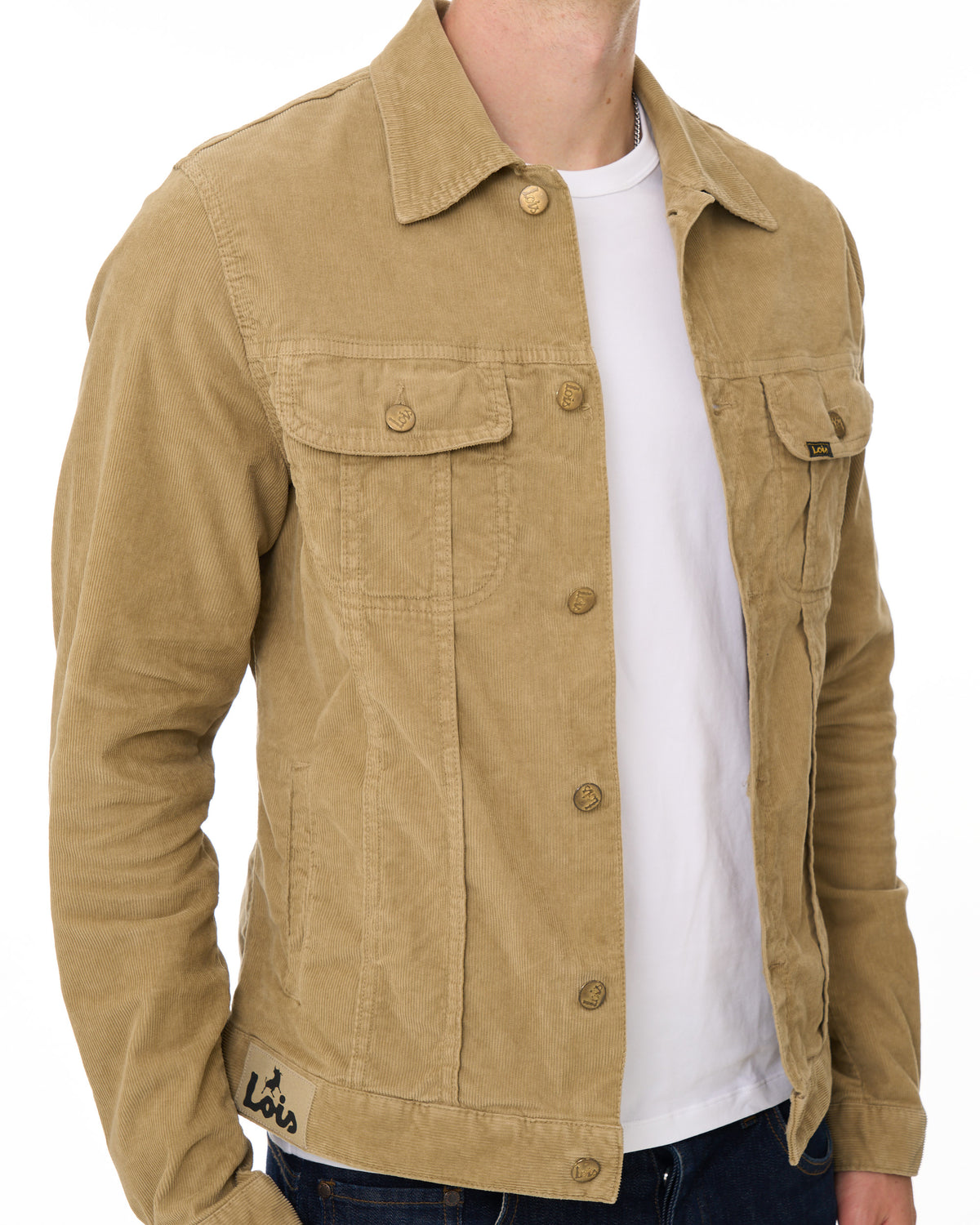 Lois Tejana – Nadelkordjacke, dunkler Sand
