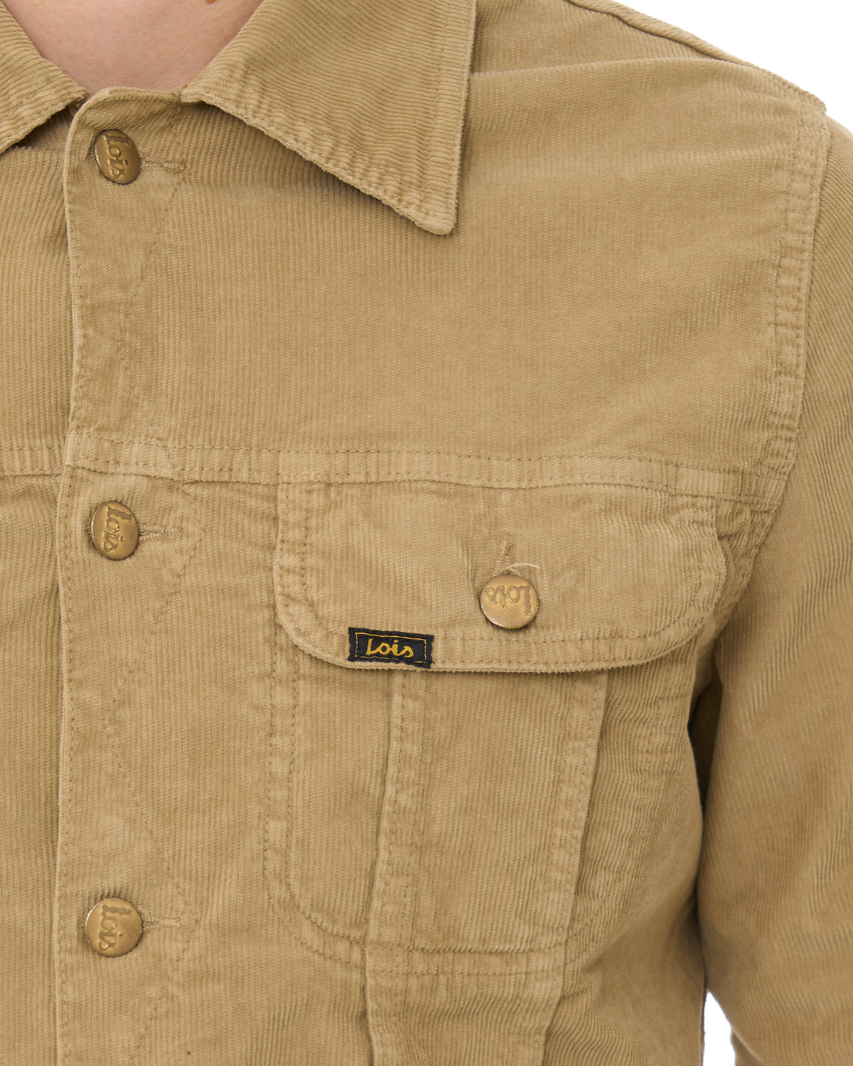 Lois Tejana – Nadelkordjacke, dunkler Sand
