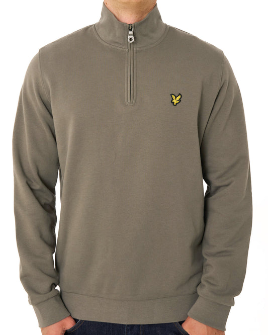 Lyle And Scott Lyle & Scott 1/4 Zip Sweatshirt Khaki Ash