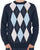 Lyle & Scott Argyle Knitted Crew Neck Jumper Navy