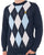 Lyle & Scott Argyle Knitted Crew Neck Jumper Navy