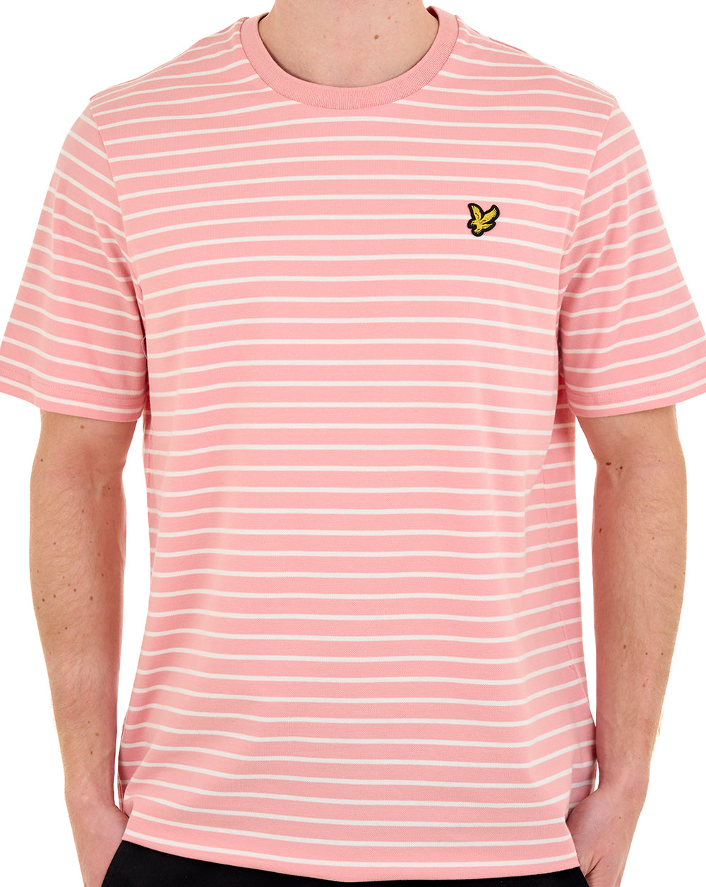Lyle And Scott Pique Breton T Shirt Pink/White