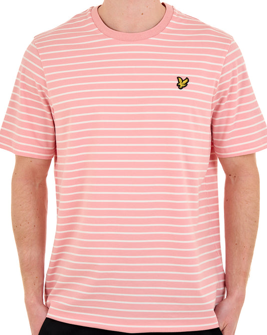 Lyle And Scott Lyle And Scott Pique Breton T Shirt Pink/White