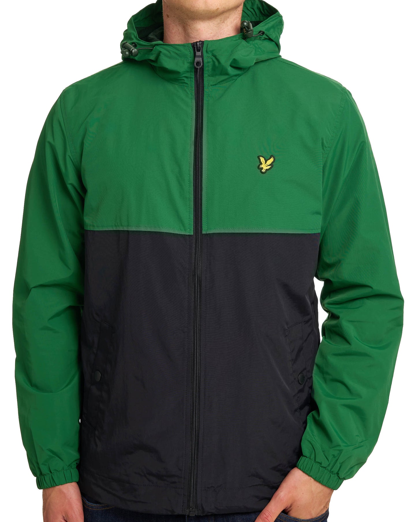 Lyle & Scott Colour Block Hooded Jacket Clover Green/Black