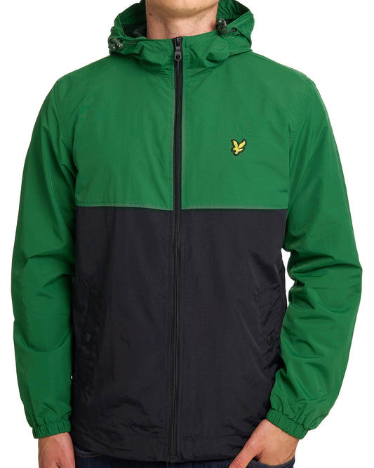Lyle And Scott Lyle & Scott Colour Block Hooded Jacket Clover Green/Black