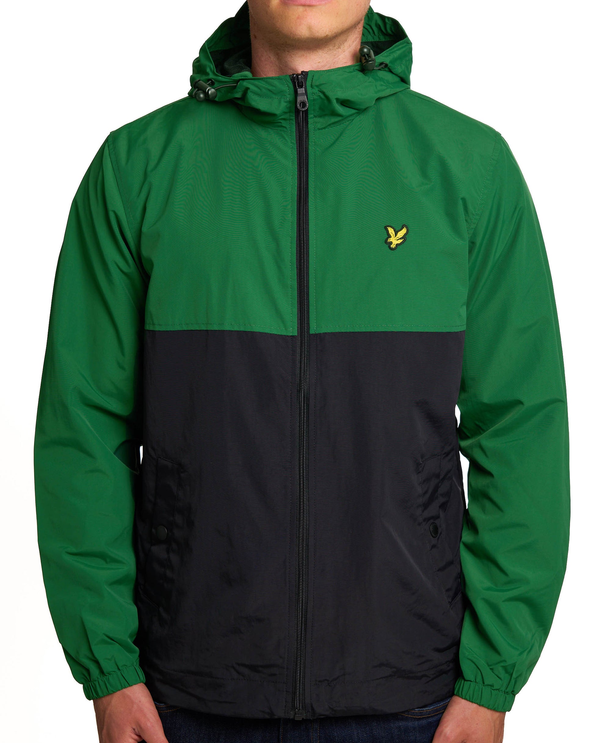 Lyle & Scott Colour Block Hooded Jacket Clover Green/Black