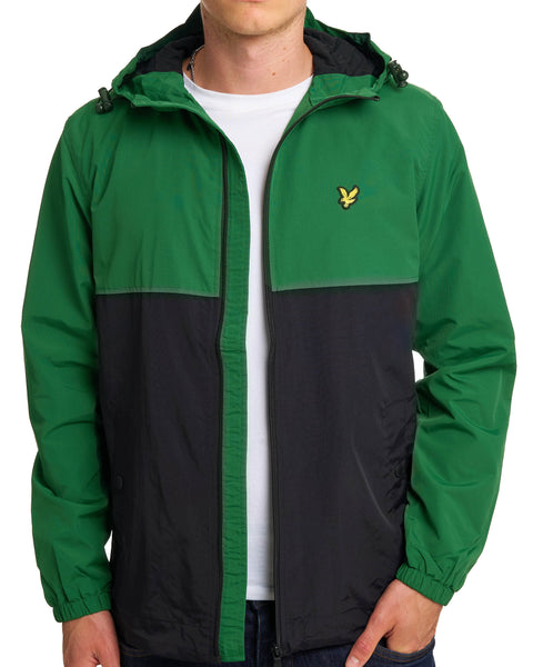 Lyle & Scott Colour Block Hooded Jacket Clover Green/Black