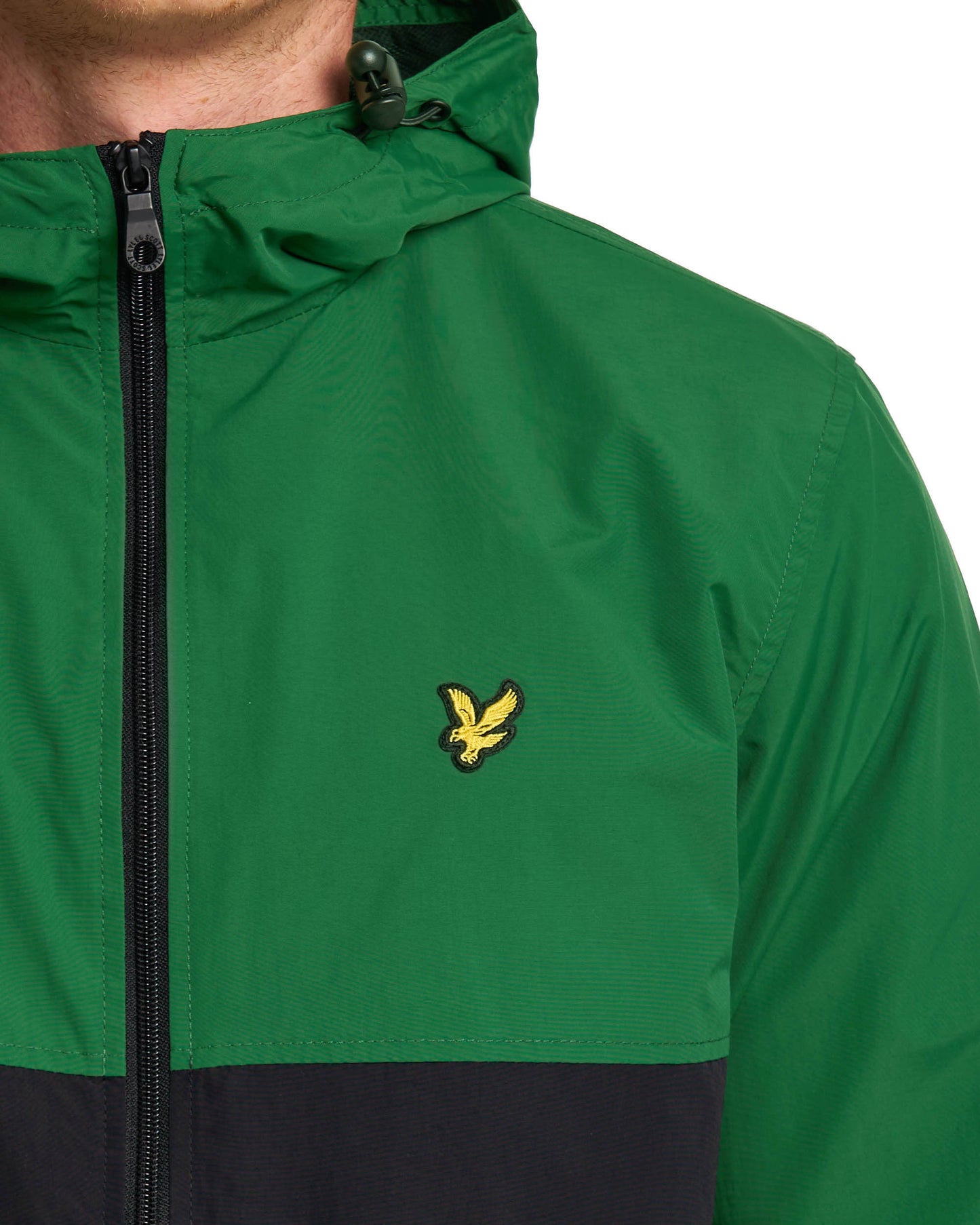 Lyle & Scott Colour Block Hooded Jacket Clover Green/Black