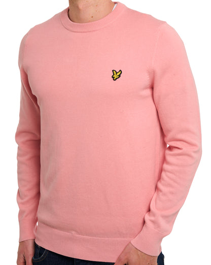Lyle & Scott Baumwollpullover mit Rundhalsausschnitt, Rosa