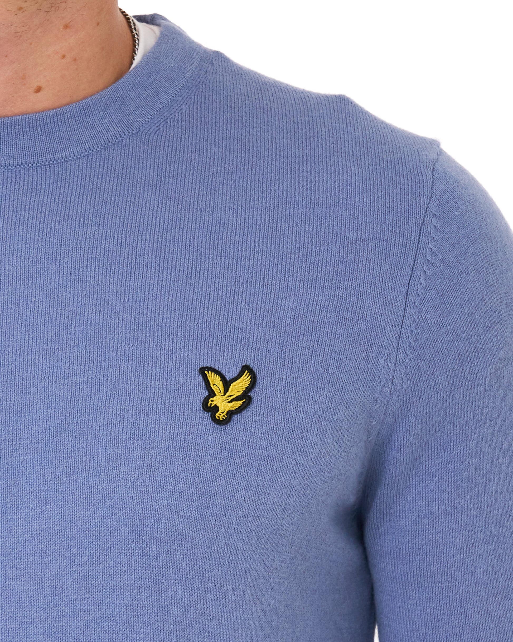 Lyle & Scott Cotton Merino Crew Jumper Power Blue