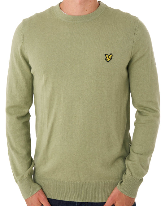 Lyle And Scott Lyle & Scott Cotton Merino Crew Jumper Smokey Olive