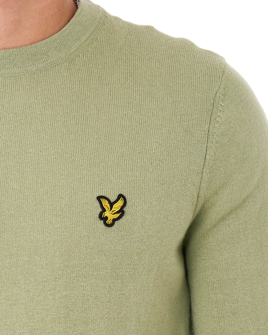 Lyle And Scott Lyle & Scott Cotton Merino Crew Jumper Smokey Olive