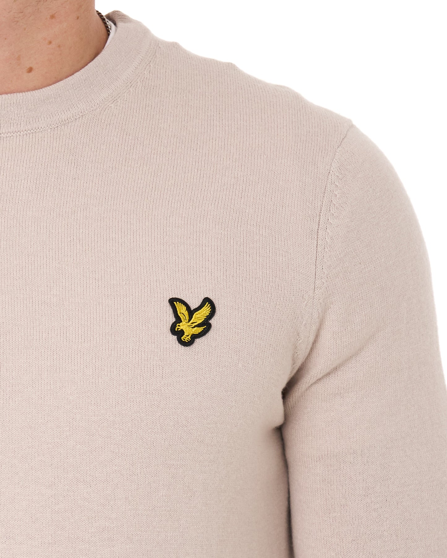 Lyle & Scott Cotton Merino Crew Jumper Stone