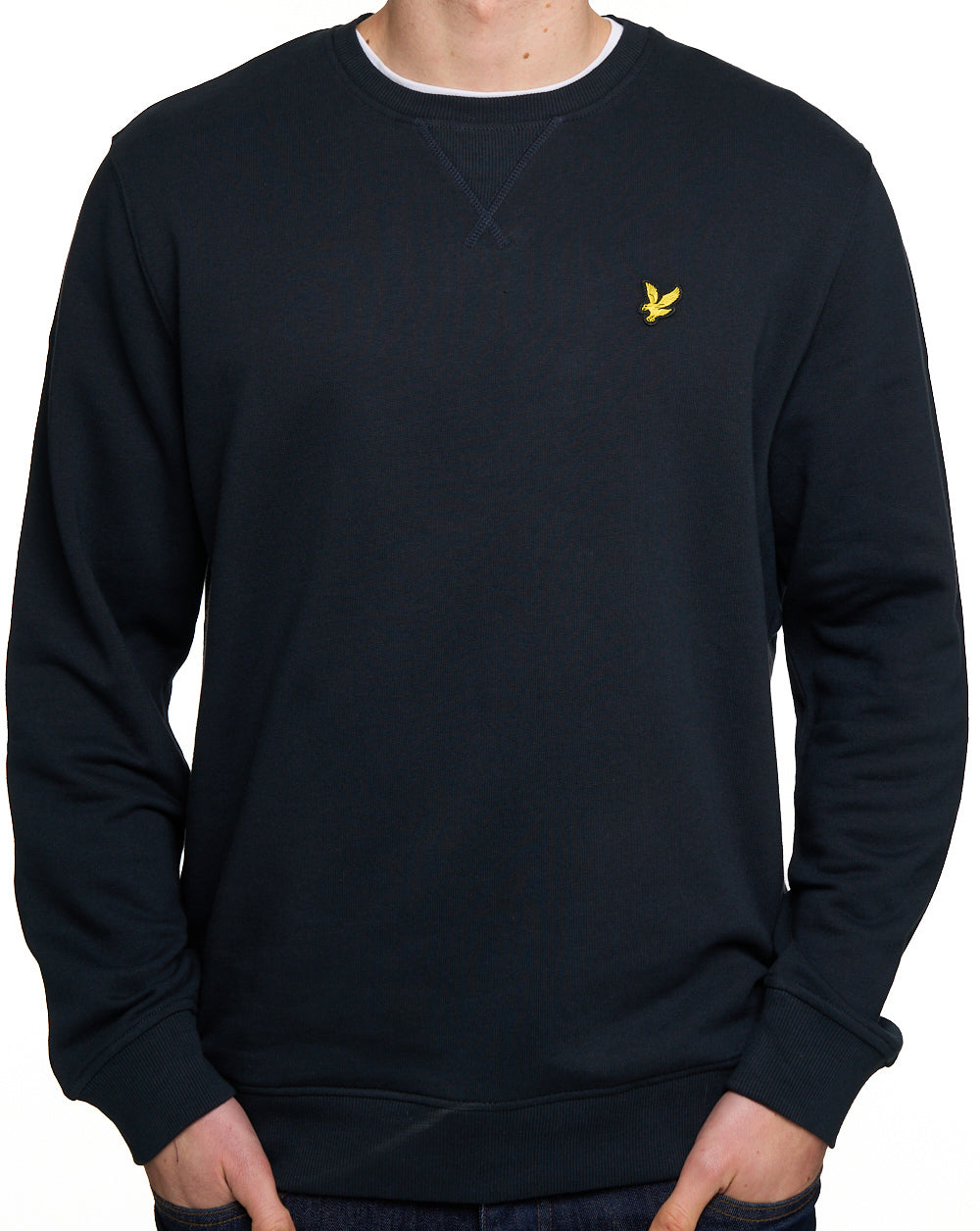 Lyle & Scott Sweatshirt mit Rundhalsausschnitt, Dunkelblau