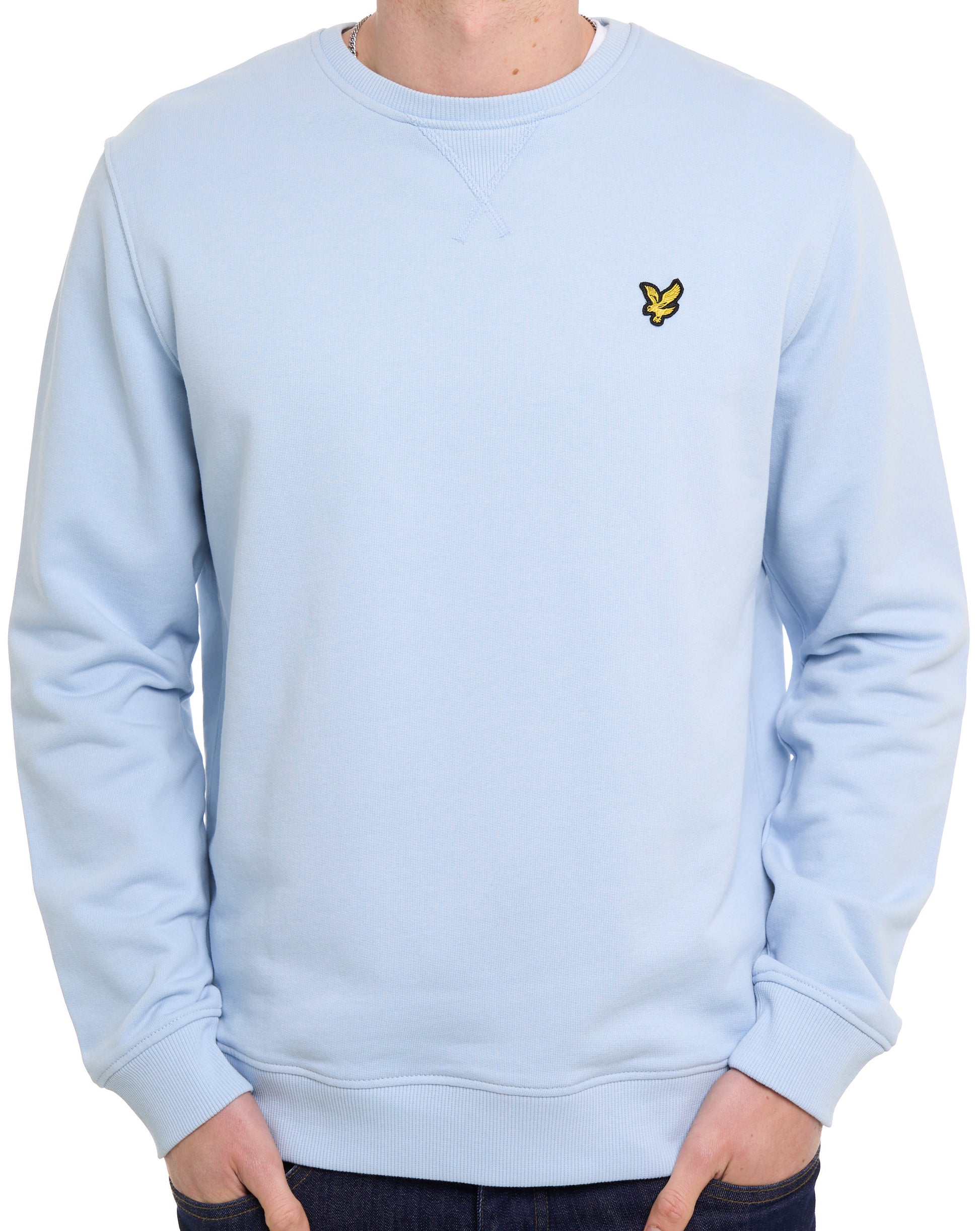 Lyle & Scott Sweatshirt mit Rundhalsausschnitt, Opalblau