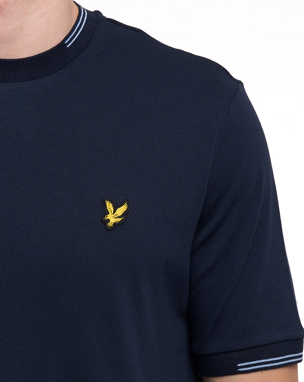 Lyle & Scott Fine Tipped T-Shirt Dunkelblau/Kreideblau