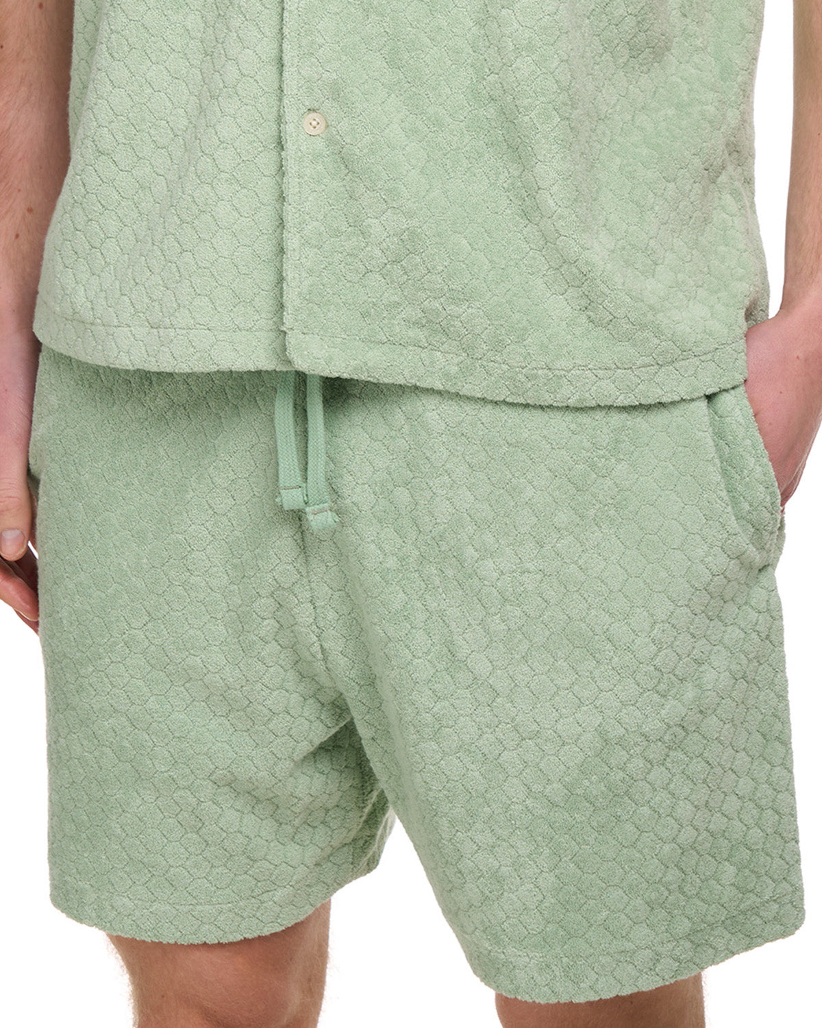 Lyle & Scott Honeycomb Frottee-Shorts, Salbeigrün