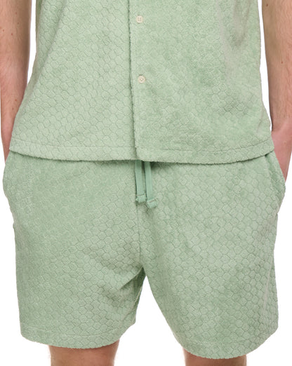 Lyle & Scott Honeycomb Frottee-Shorts, Salbeigrün