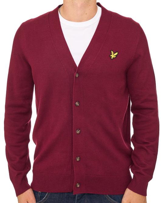 Lyle And Scott Lyle & Scott Knitted Classic Cardigan Claret Jug