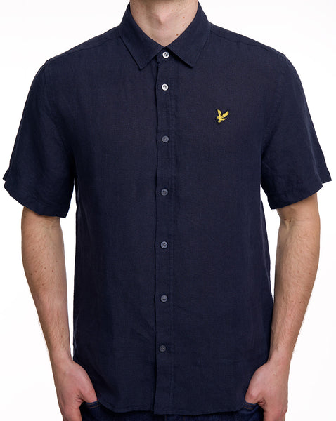 Lyle & Scott Linen Blend SS Shirt Dark Navy