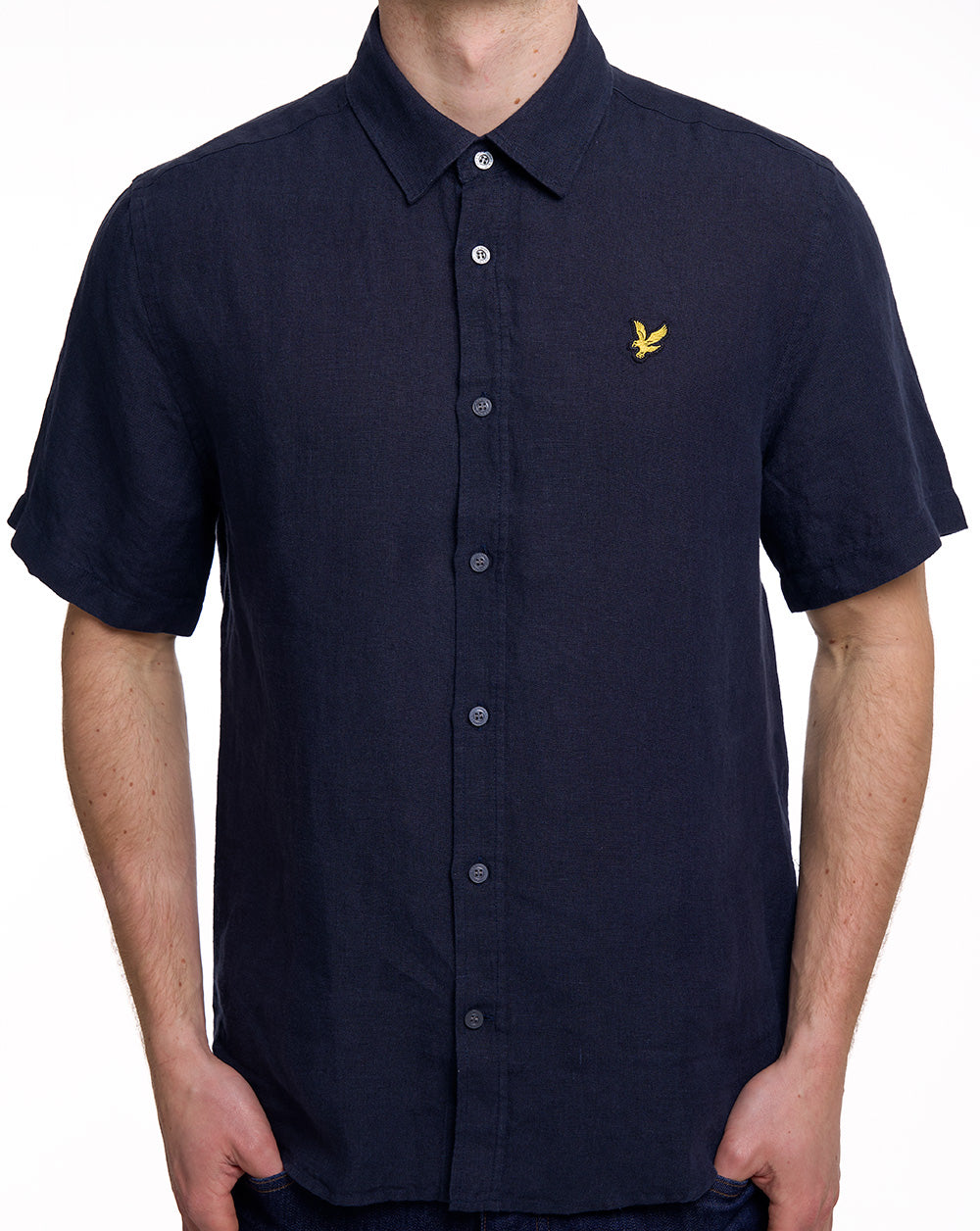 Lyle & Scott Linen Blend SS Shirt Dark Navy