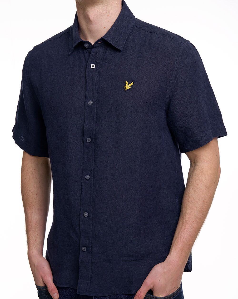 Lyle & Scott Linen Blend SS Shirt Dark Navy