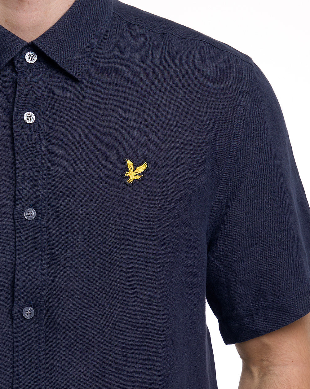 Lyle & Scott Linen Blend SS Shirt Dark Navy