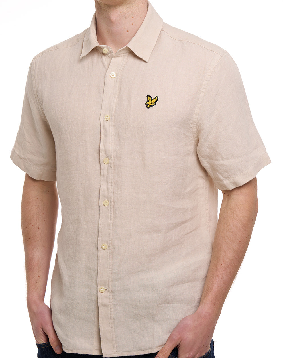 Lyle & Scott Linen Blend SS Shirt Stone