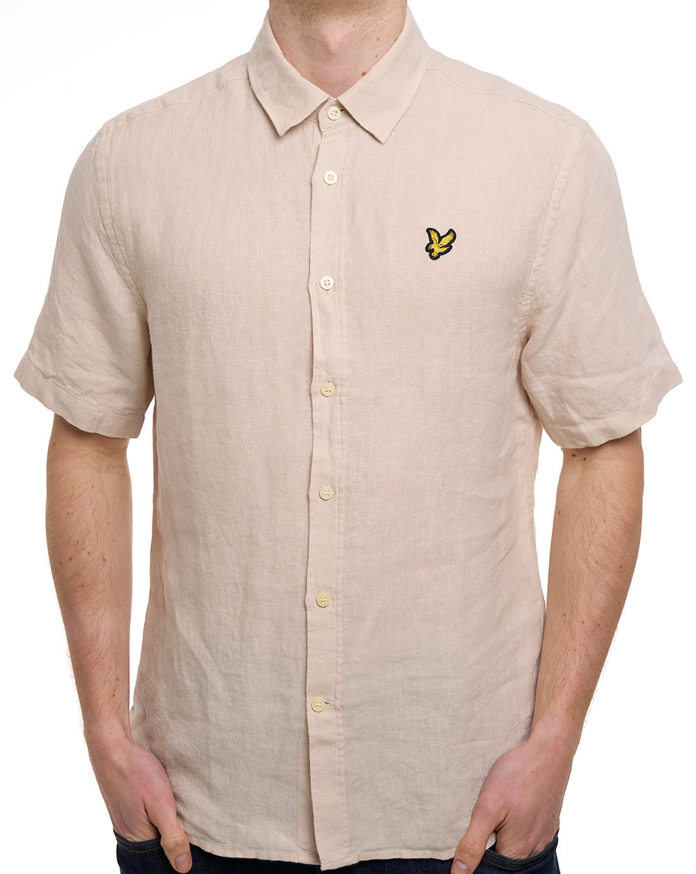 Lyle & Scott Linen Blend SS Shirt Stone
