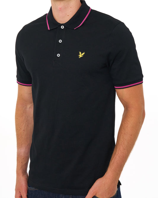 Lyle And Scott Lyle & Scott Tipped Polo Shirt Jet Black