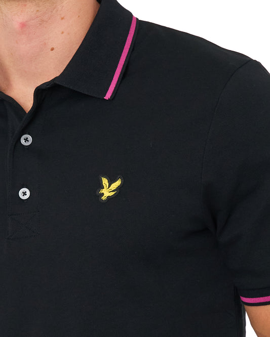 Lyle And Scott Lyle & Scott Tipped Polo Shirt Jet Black